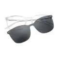 Alistair - Square Transparent Clip On Sunglasses for Men & Women